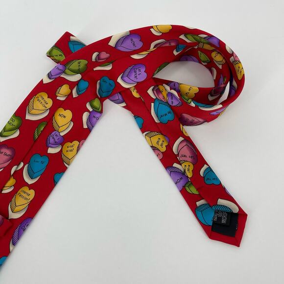 Sweetarts Valentine's Candy Heart Tie Red Blue Purple Love - Picture 10 of 16